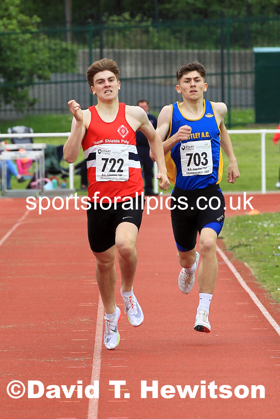 Men and Boys 800 metres, 2022 North Eastern Track and Field Champs., Middlesbrough. David T. Hewitson/Sports for All Pics